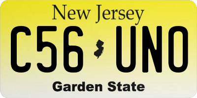 NJ license plate C56UNO