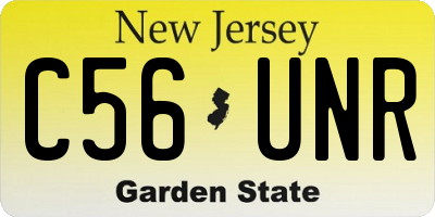 NJ license plate C56UNR