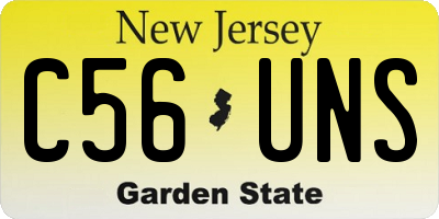 NJ license plate C56UNS