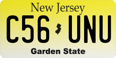 NJ license plate C56UNU