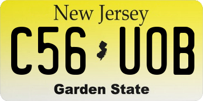 NJ license plate C56UOB