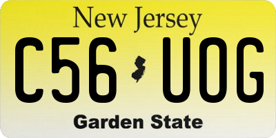 NJ license plate C56UOG