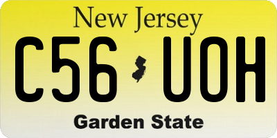 NJ license plate C56UOH