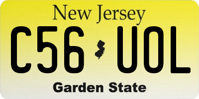 NJ license plate C56UOL