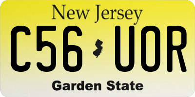 NJ license plate C56UOR