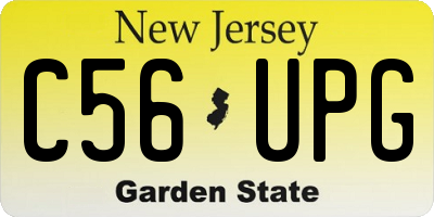 NJ license plate C56UPG