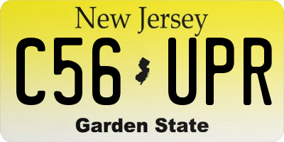 NJ license plate C56UPR