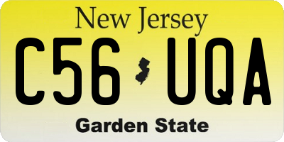 NJ license plate C56UQA