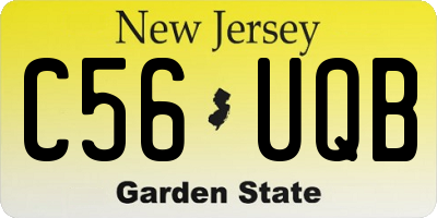 NJ license plate C56UQB