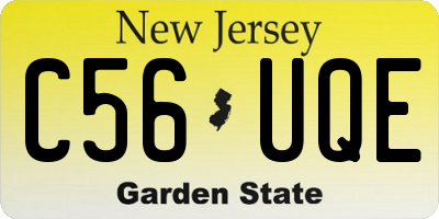 NJ license plate C56UQE
