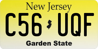 NJ license plate C56UQF