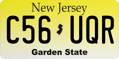 NJ license plate C56UQR