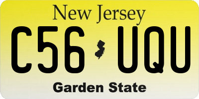 NJ license plate C56UQU