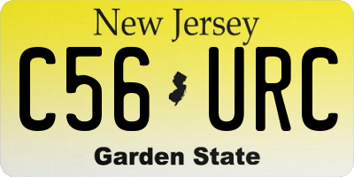 NJ license plate C56URC