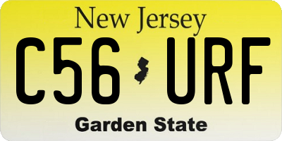 NJ license plate C56URF