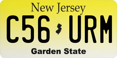 NJ license plate C56URM