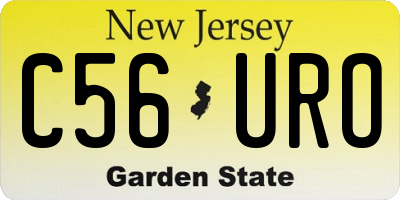 NJ license plate C56URO