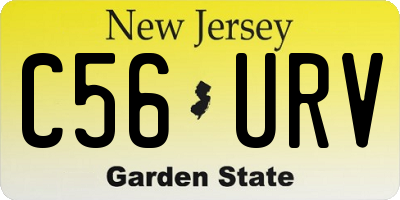 NJ license plate C56URV