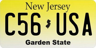 NJ license plate C56USA