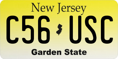NJ license plate C56USC