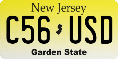 NJ license plate C56USD