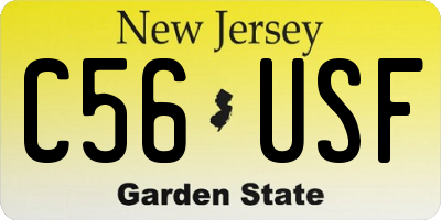 NJ license plate C56USF