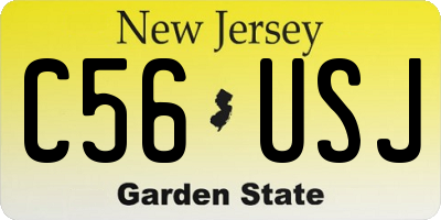 NJ license plate C56USJ