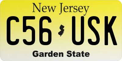 NJ license plate C56USK