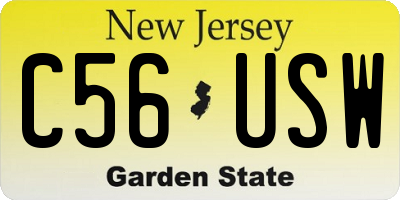 NJ license plate C56USW
