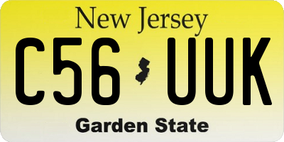 NJ license plate C56UUK