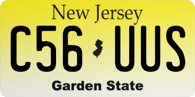 NJ license plate C56UUS