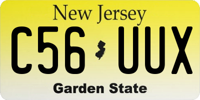 NJ license plate C56UUX