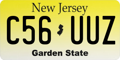 NJ license plate C56UUZ