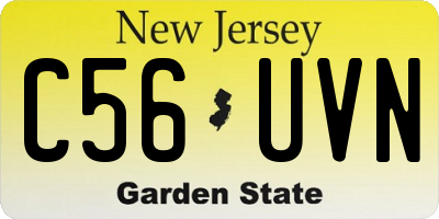 NJ license plate C56UVN