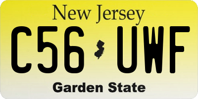 NJ license plate C56UWF