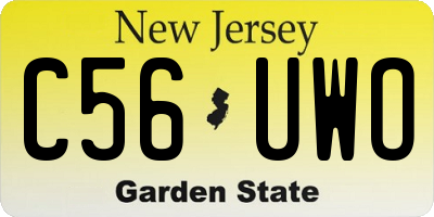 NJ license plate C56UWO