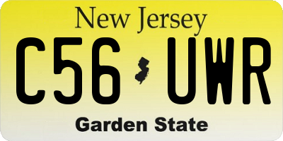 NJ license plate C56UWR