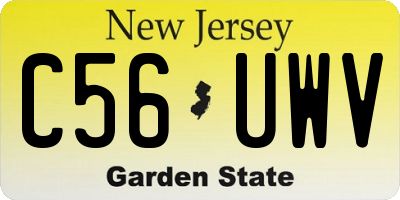 NJ license plate C56UWV