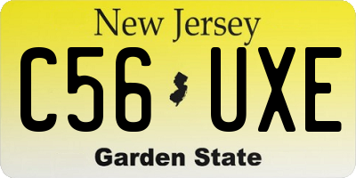 NJ license plate C56UXE