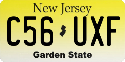 NJ license plate C56UXF