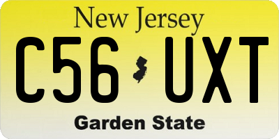 NJ license plate C56UXT
