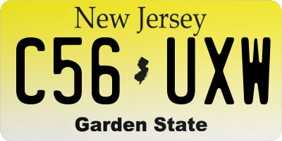 NJ license plate C56UXW