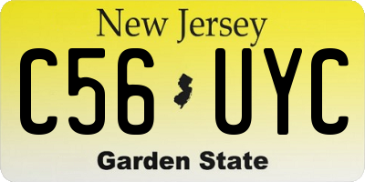 NJ license plate C56UYC