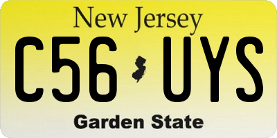 NJ license plate C56UYS