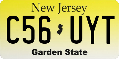 NJ license plate C56UYT