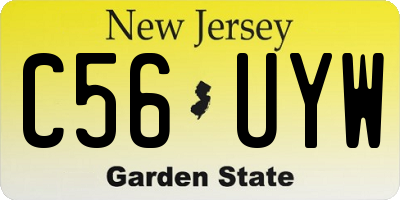 NJ license plate C56UYW