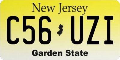 NJ license plate C56UZI