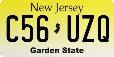 NJ license plate C56UZQ