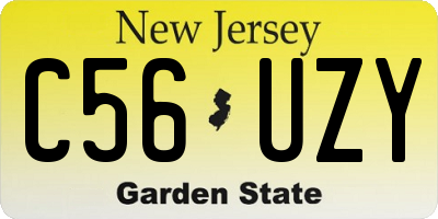 NJ license plate C56UZY