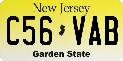 NJ license plate C56VAB